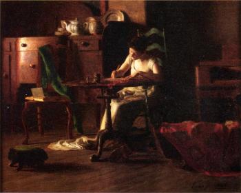 托馬斯 波洛尅 安舒茨 Woman Writing at a Table